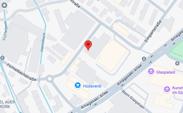 Karte mit Standort des Atrium-Palast in der Böheimstraße 8, Augsburg